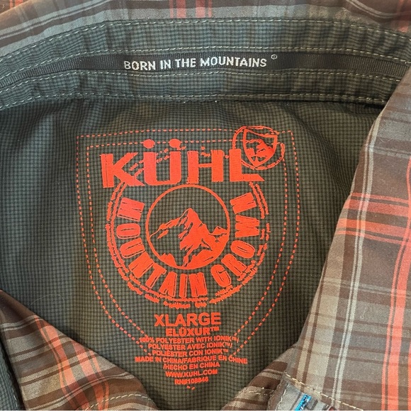 KUHL Men’s Mountain Grown Red Gray Plaid Flannel Button Down Shirt 27097 - Picture 6 of 9